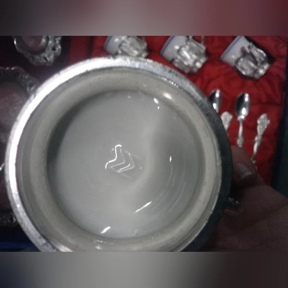 Brevetatto Italy Vintage Silver And Ceramic 19 Piece Tea Set - Picture 8 of 8